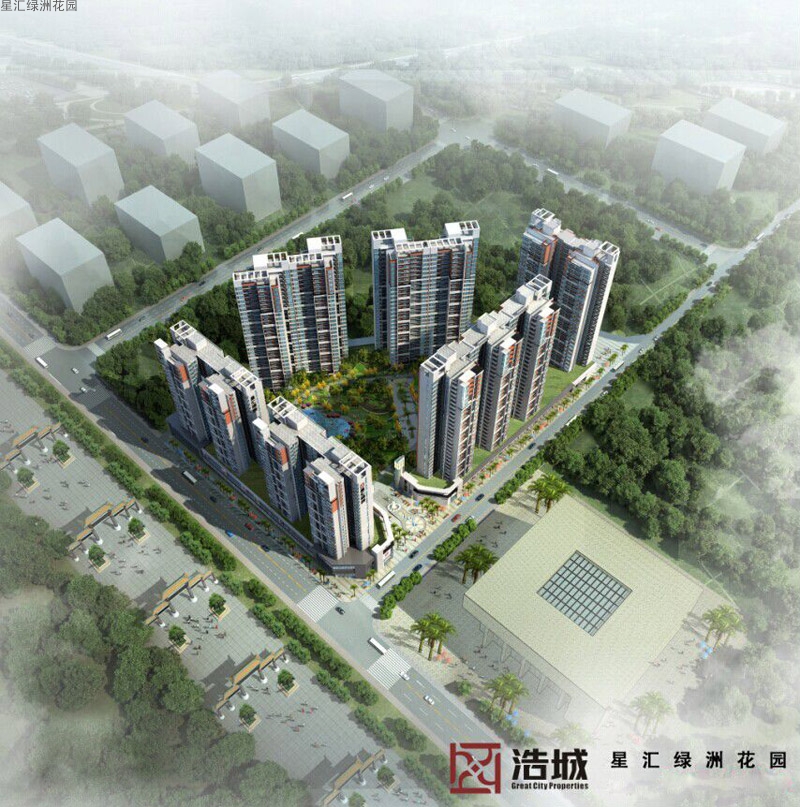 星汇绿洲花园鸟瞰图