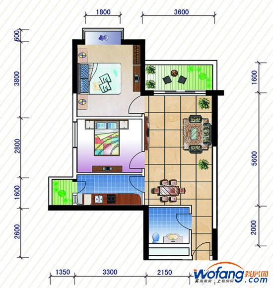 海口·椰海雅苑楼盘户型图3房2厅