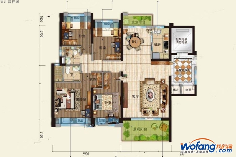 碧桂园143户型尺寸图,碧桂园143户型图,碧桂园140户型图_大山谷图库