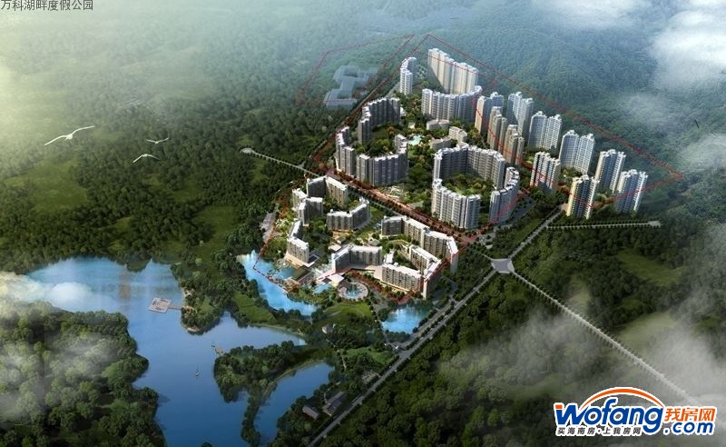 万科湖畔,物业排行全国第一,小区打造绿化景色